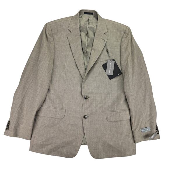 Michael Kors Mens Classic Fit Stretch Wool Blend Suit Jacket Tan 44R - Picture 1 of 5